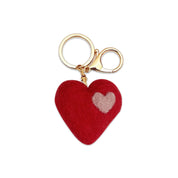 Felt Heart Keychain Charm Red
