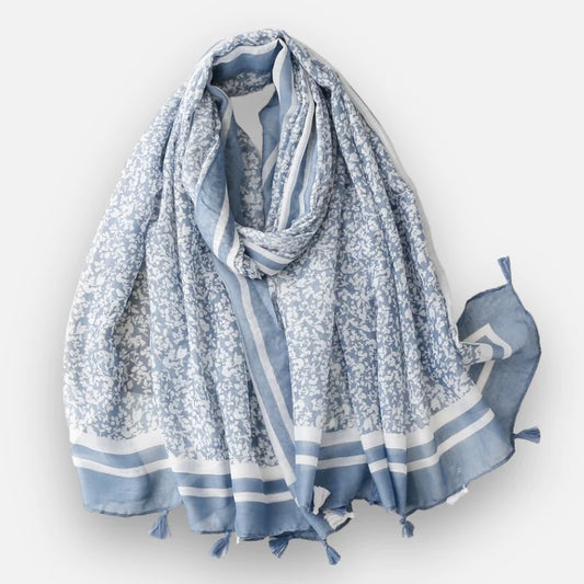 Pale Blue Print Scarf