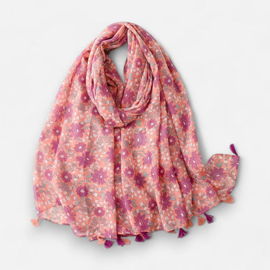 Pink & Purple Floral Scarf