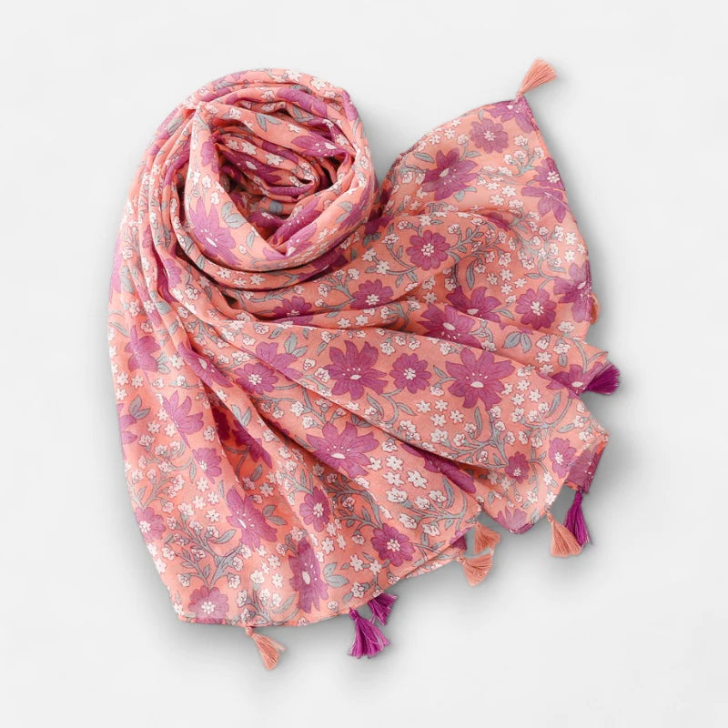 Pink & Purple Floral Scarf