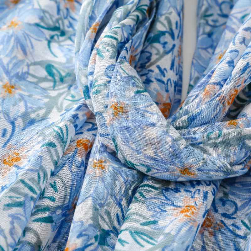 Pretty Blue Flora Scarf
