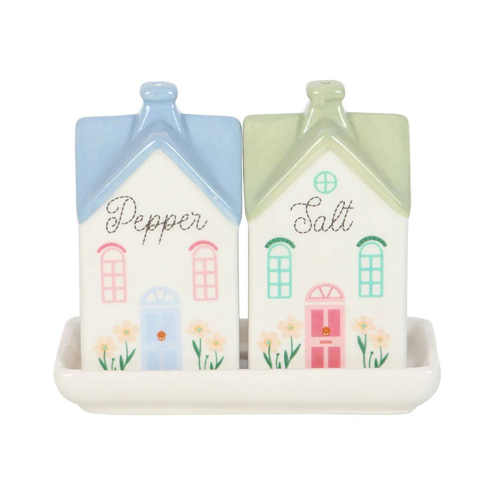 Pastel House Ceramic Salt & Pepper Shakers