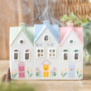 Pastel House Ceramic Incense Cone Burner & Tealight Holder