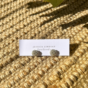 Beaded Stud Earrings Silver