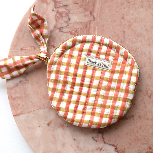 Mini Coin Pouch Butterscotch Gingham