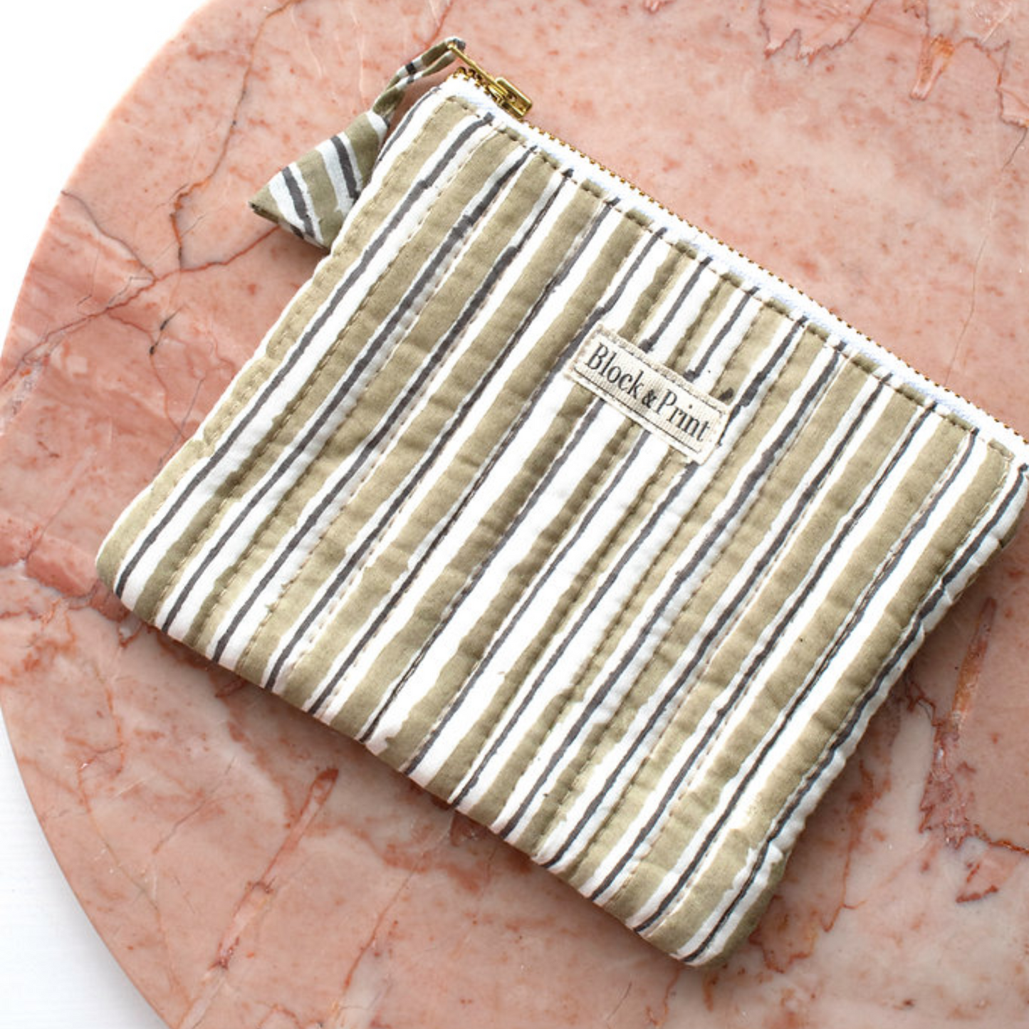 Mini Flat Pouch Stone Stripe