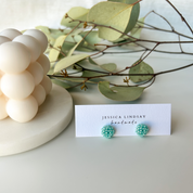 Beaded Stud Earrings Ice Mint