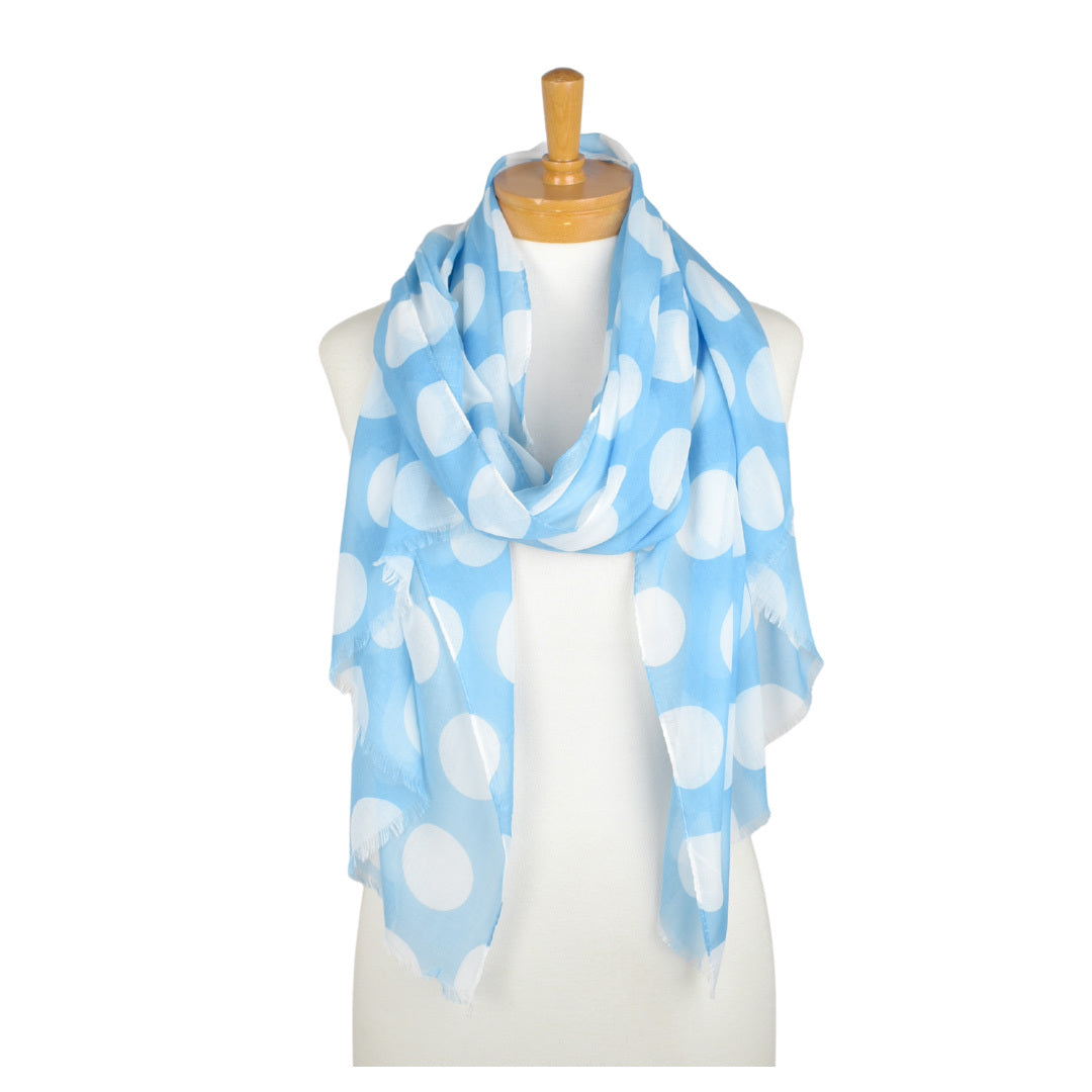 Blue Polka Dot Scarf