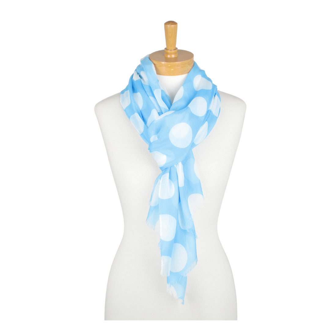 Blue Polka Dot Scarf