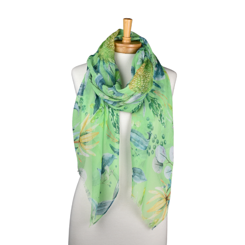 Green Native Australian Flower Scarf