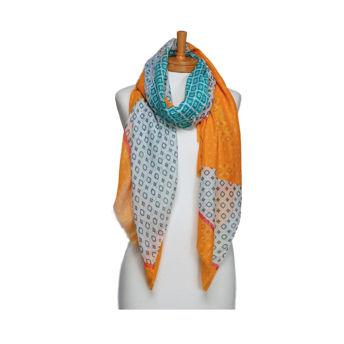 Orange Geometric Shapes Scarf