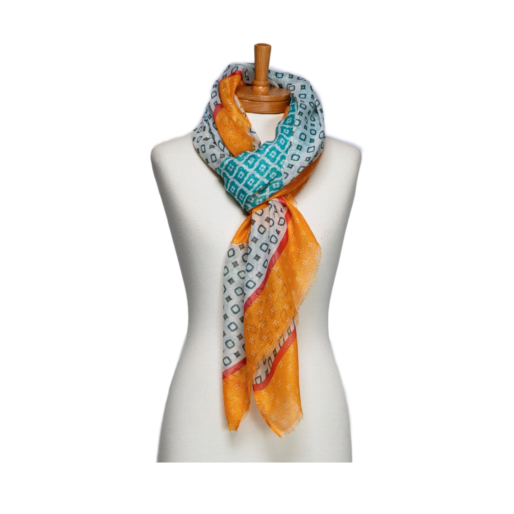 Orange Geometric Shapes Scarf