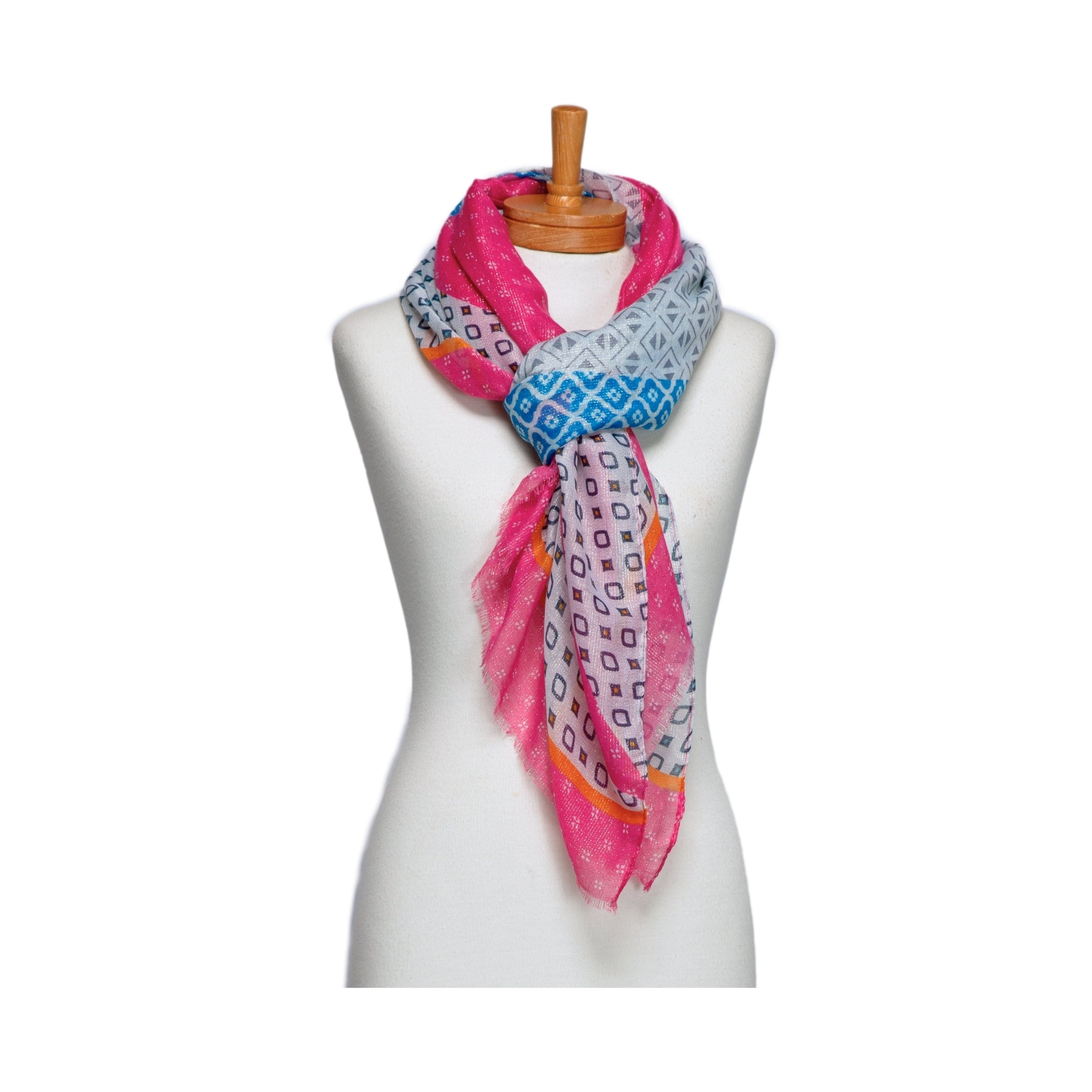 Pink Geometric Shapes Scarf