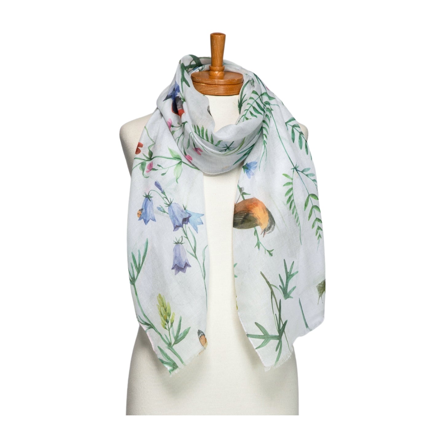 White Birds, Butterflies and Dragonflies Scarf