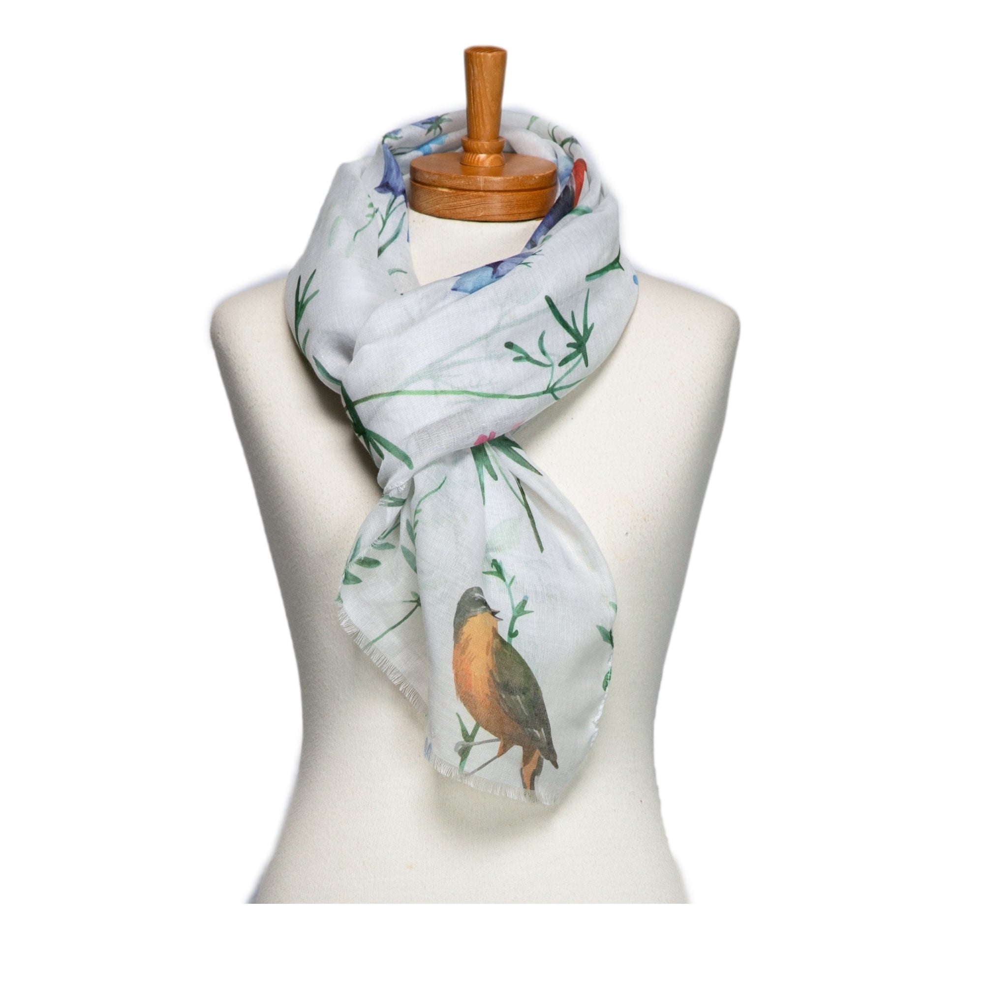 White Birds, Butterflies and Dragonflies Scarf