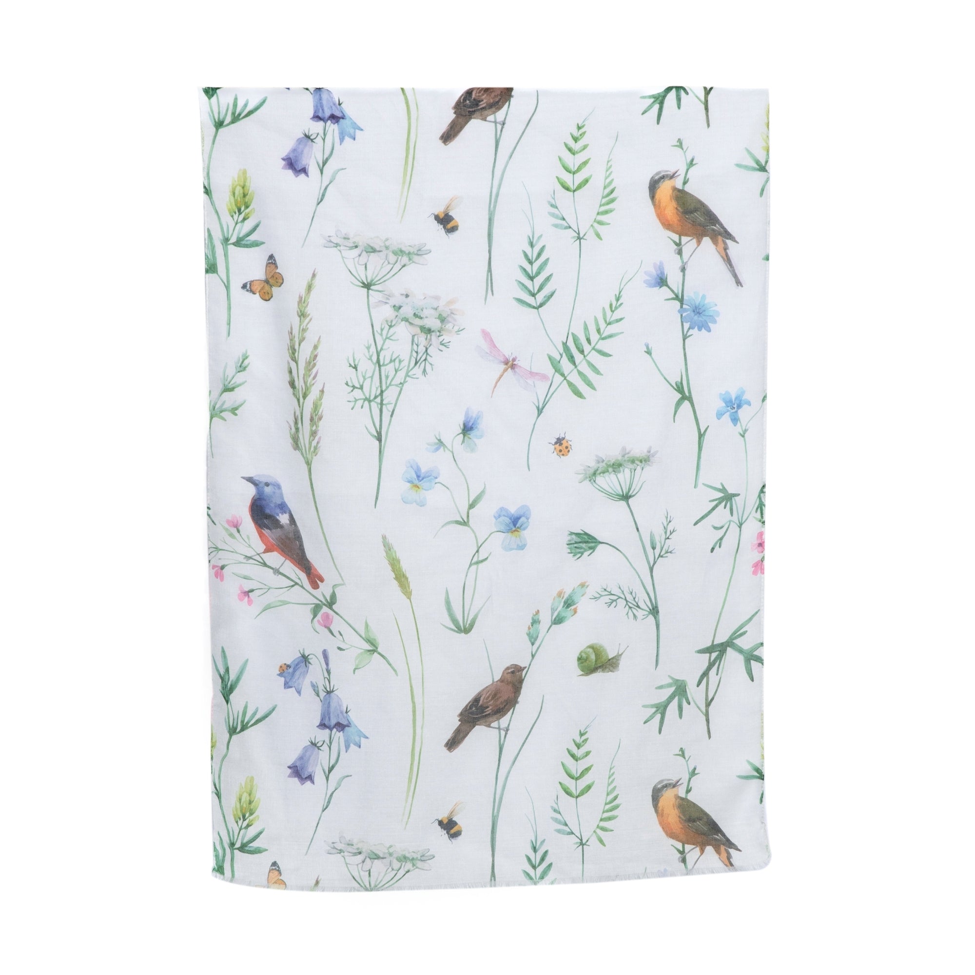 White Birds, Butterflies and Dragonflies Scarf