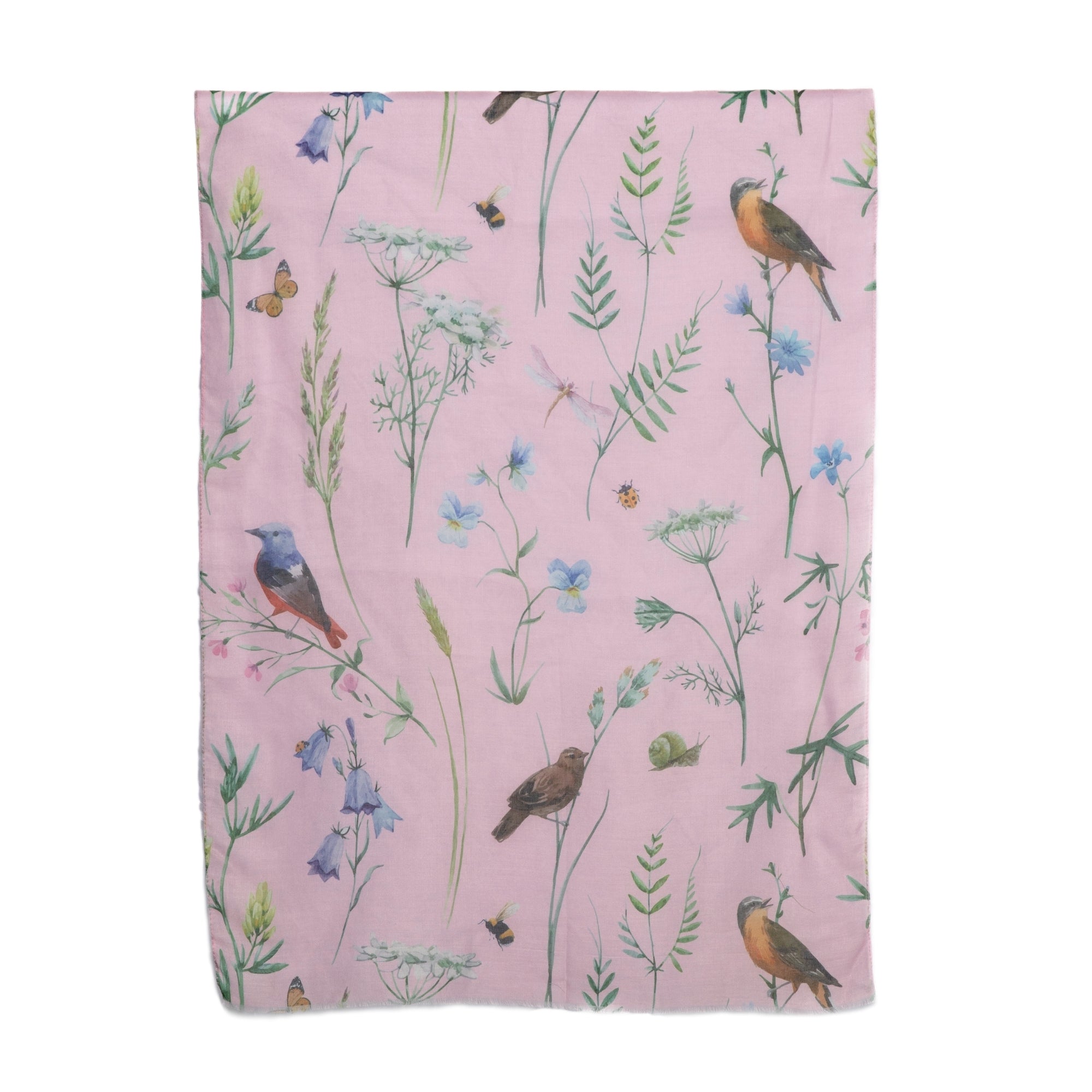 Pink Birds, Butterflies and Dragonflies Scarf