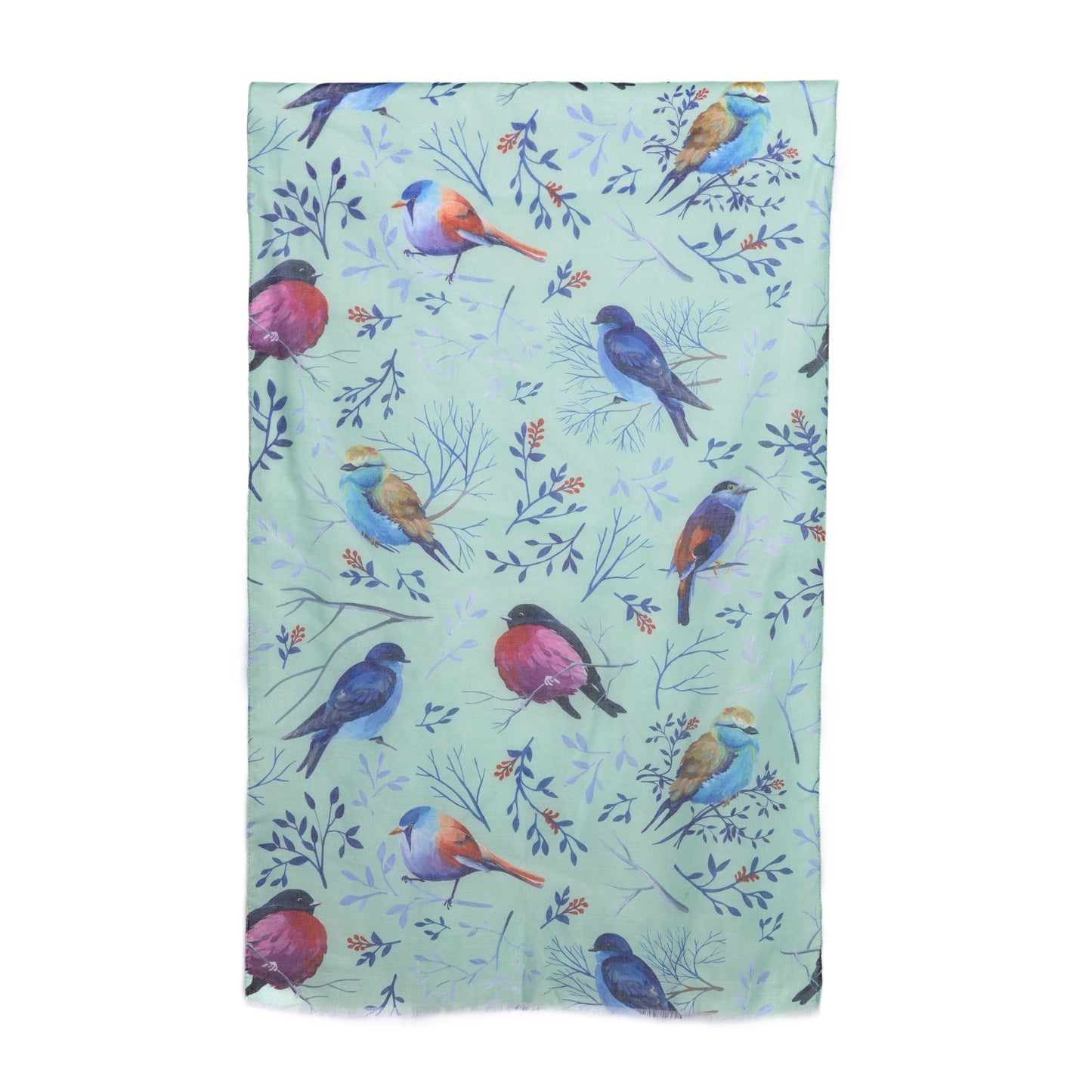 Mint Birds and Branches Scarf