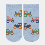Organic Socks Ankle Jacquard Tiny Tractors