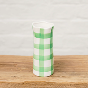 Mint Green Gingham Small Vase