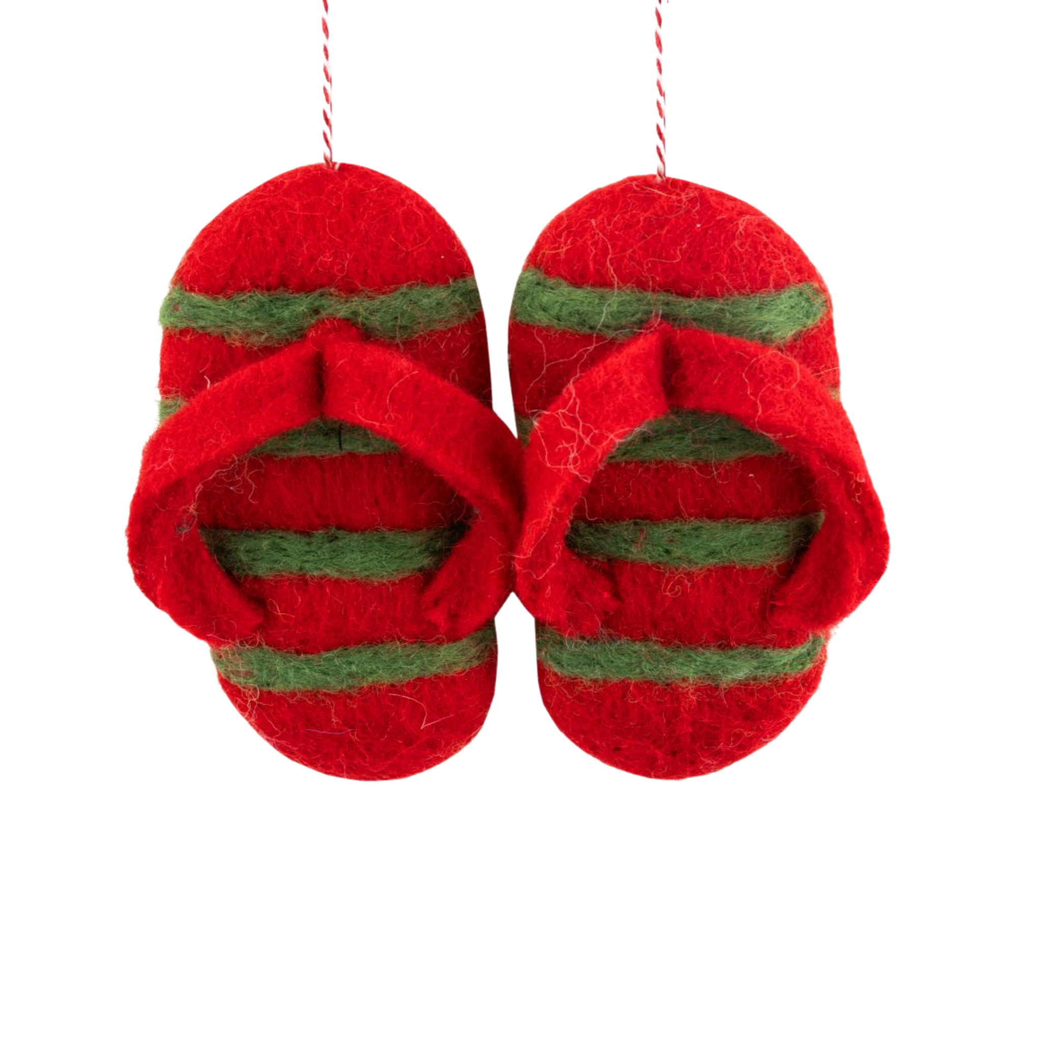 Thongs Pair Felt Christmas Decoration