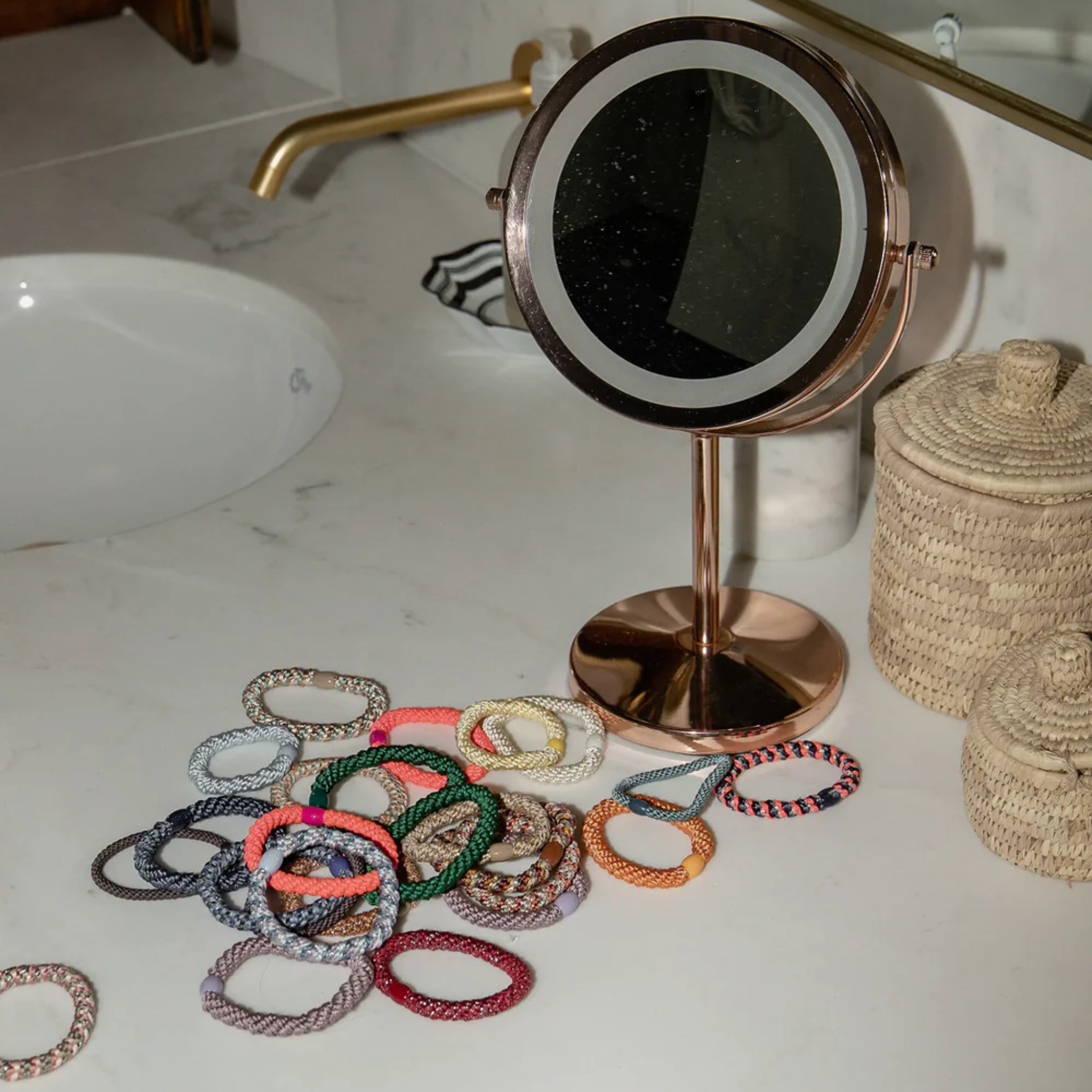 KKNEKKI Original Hair Tie Turkish Beige Glitter