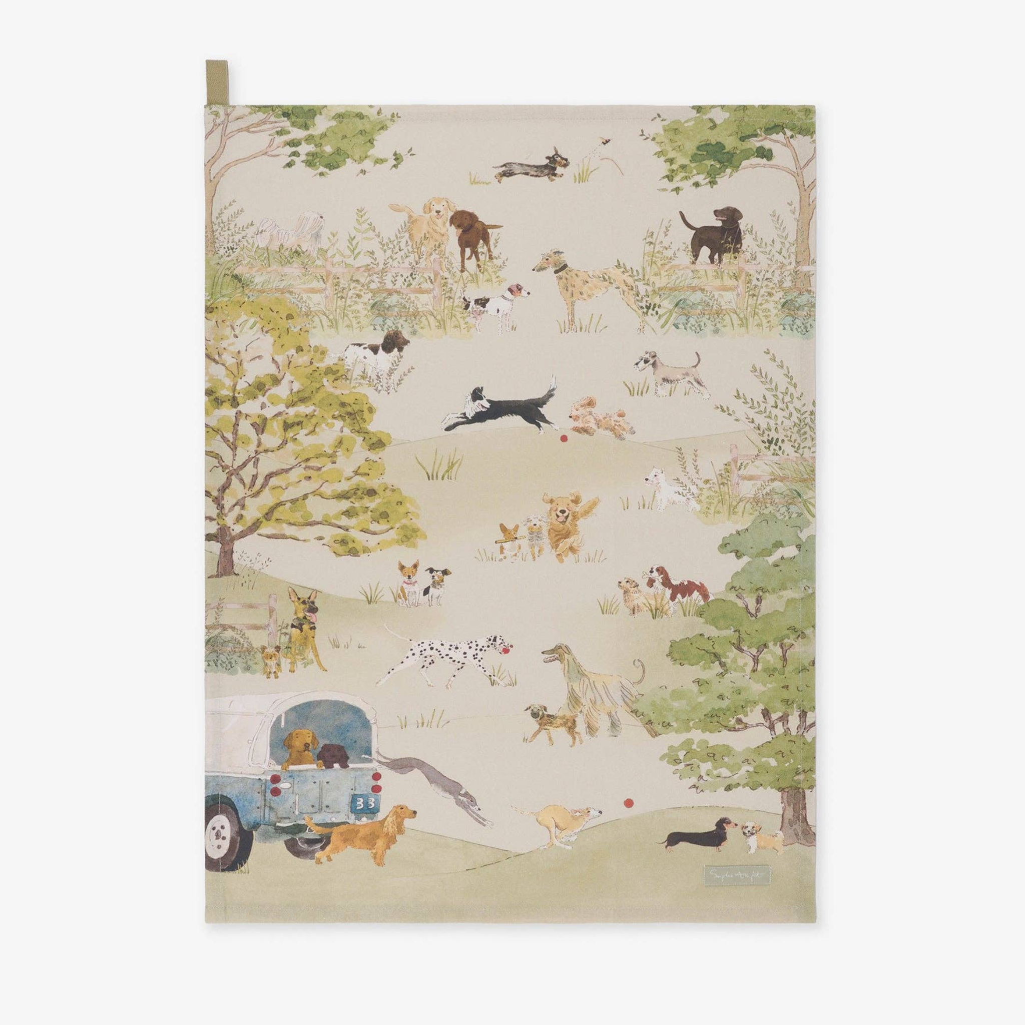 Tails & Trails Scene Tea Towel