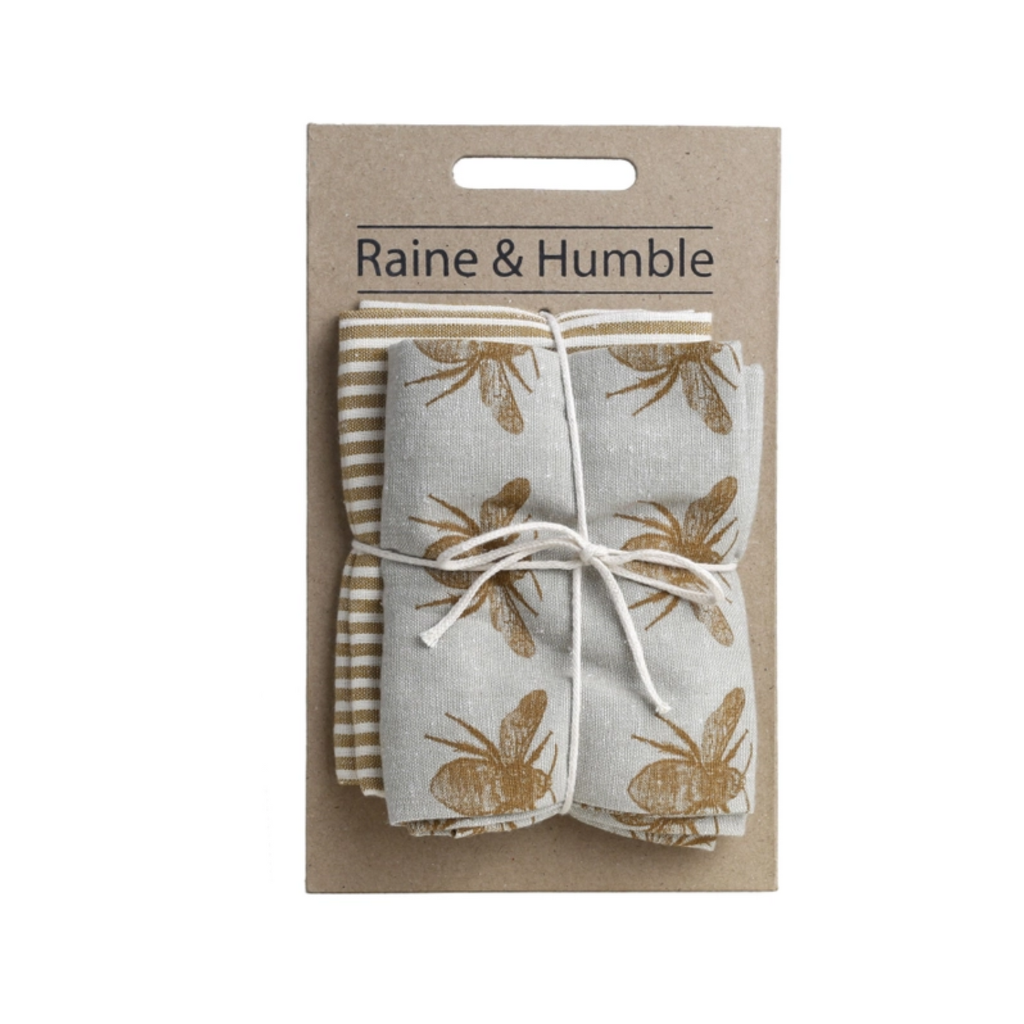 Honey Bee Tea Towel Set Mustard