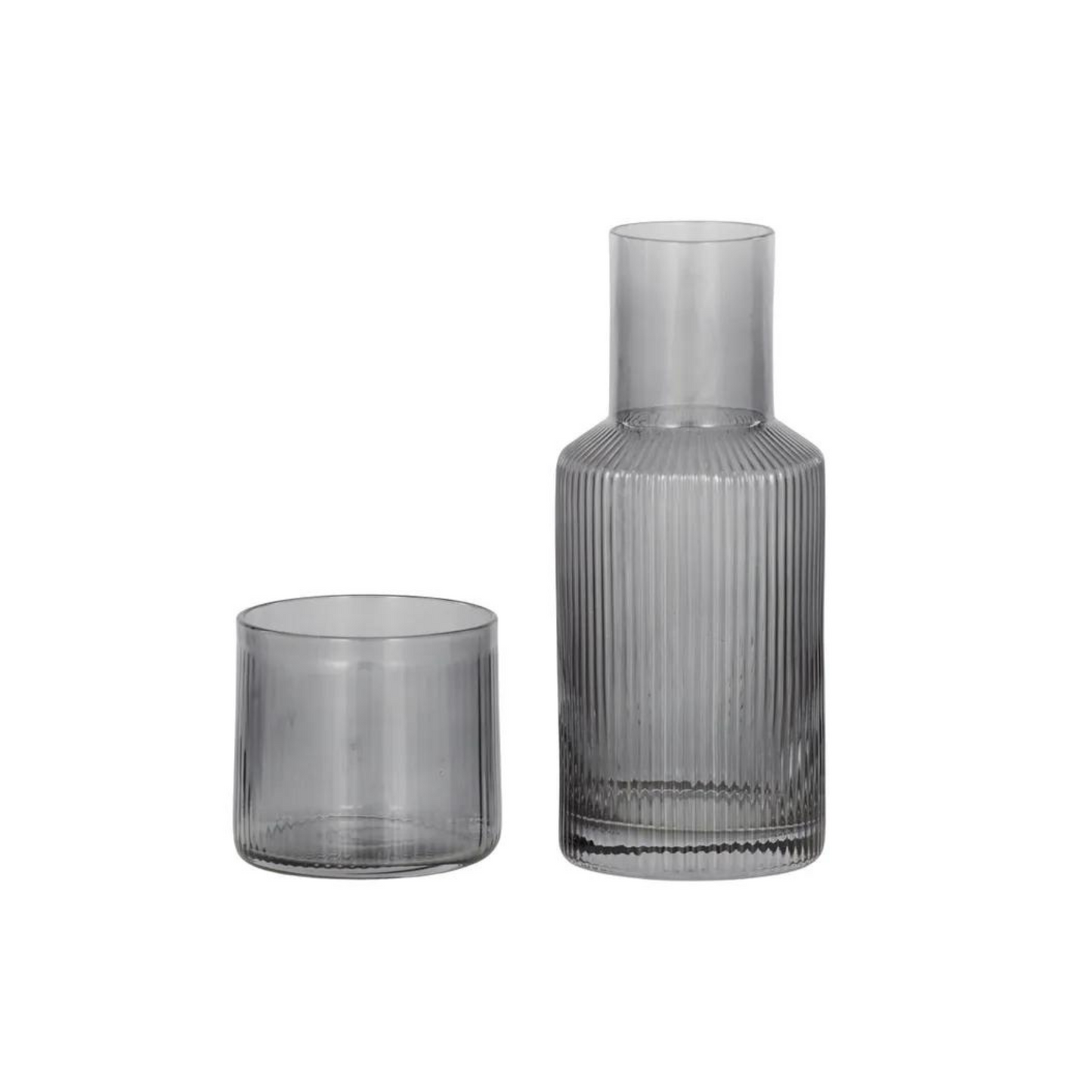 Mya Rib Carafe & Glass Set Grey