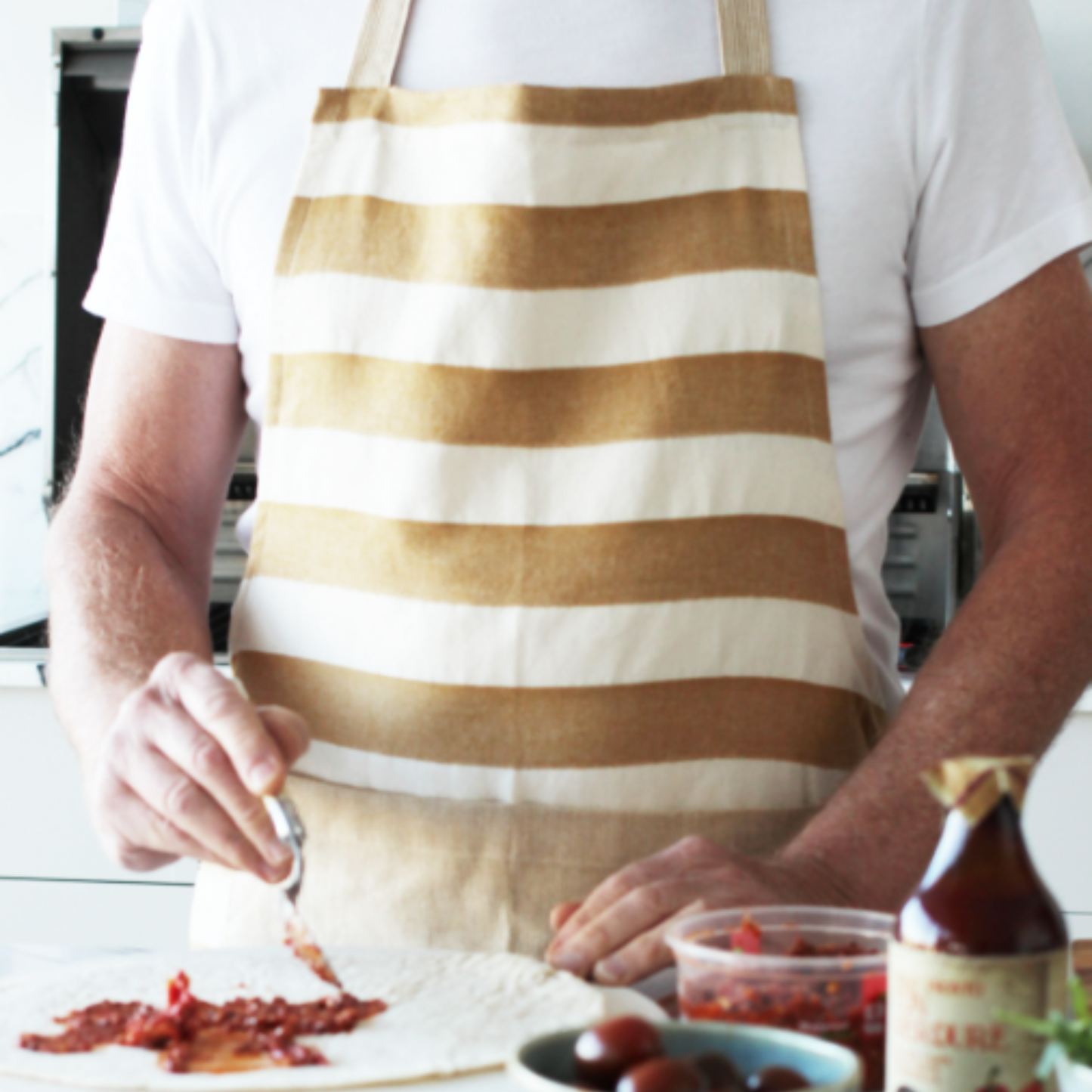 Stripe Apron Golden Yellow