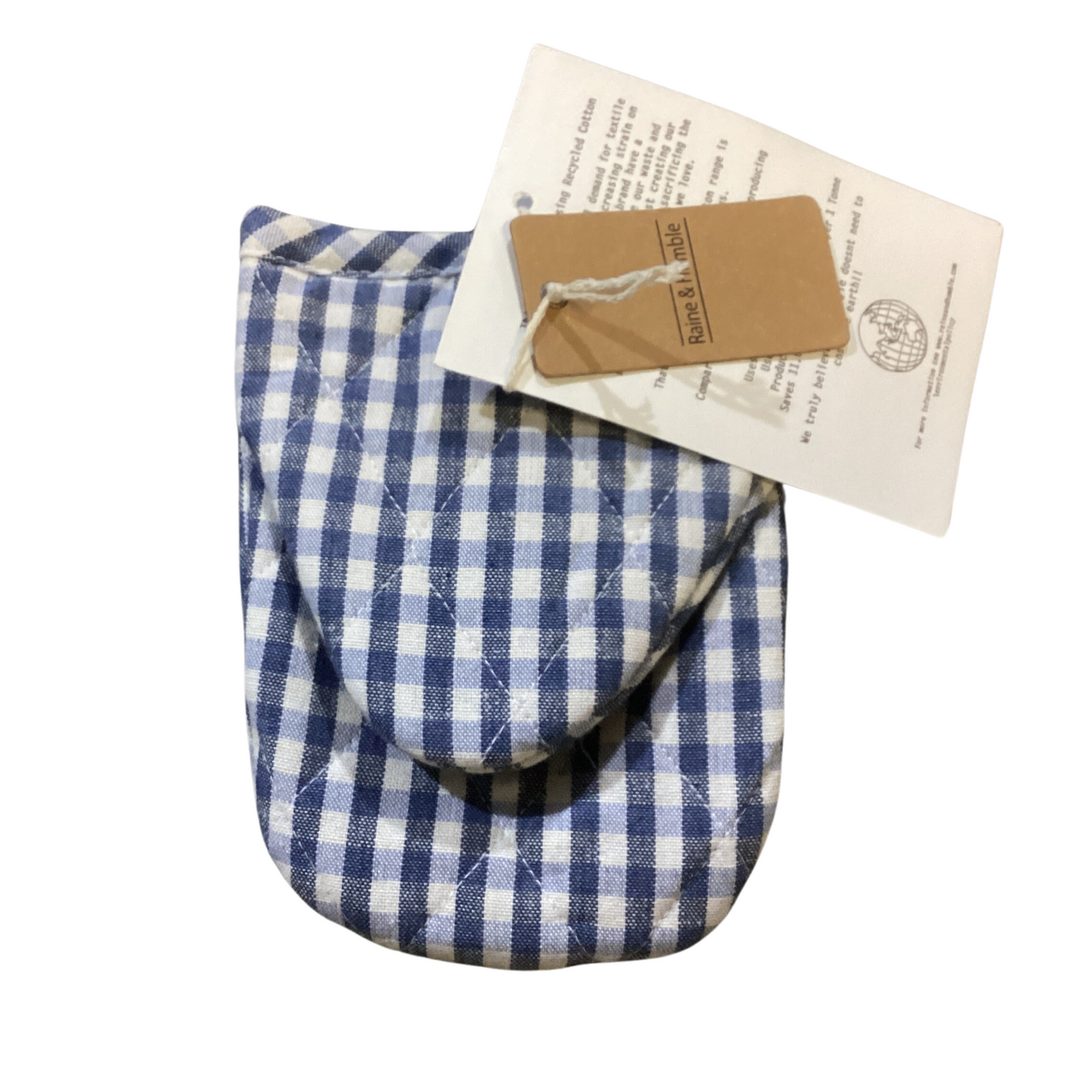 Gingham 1/2 Oven Glove Blueberry