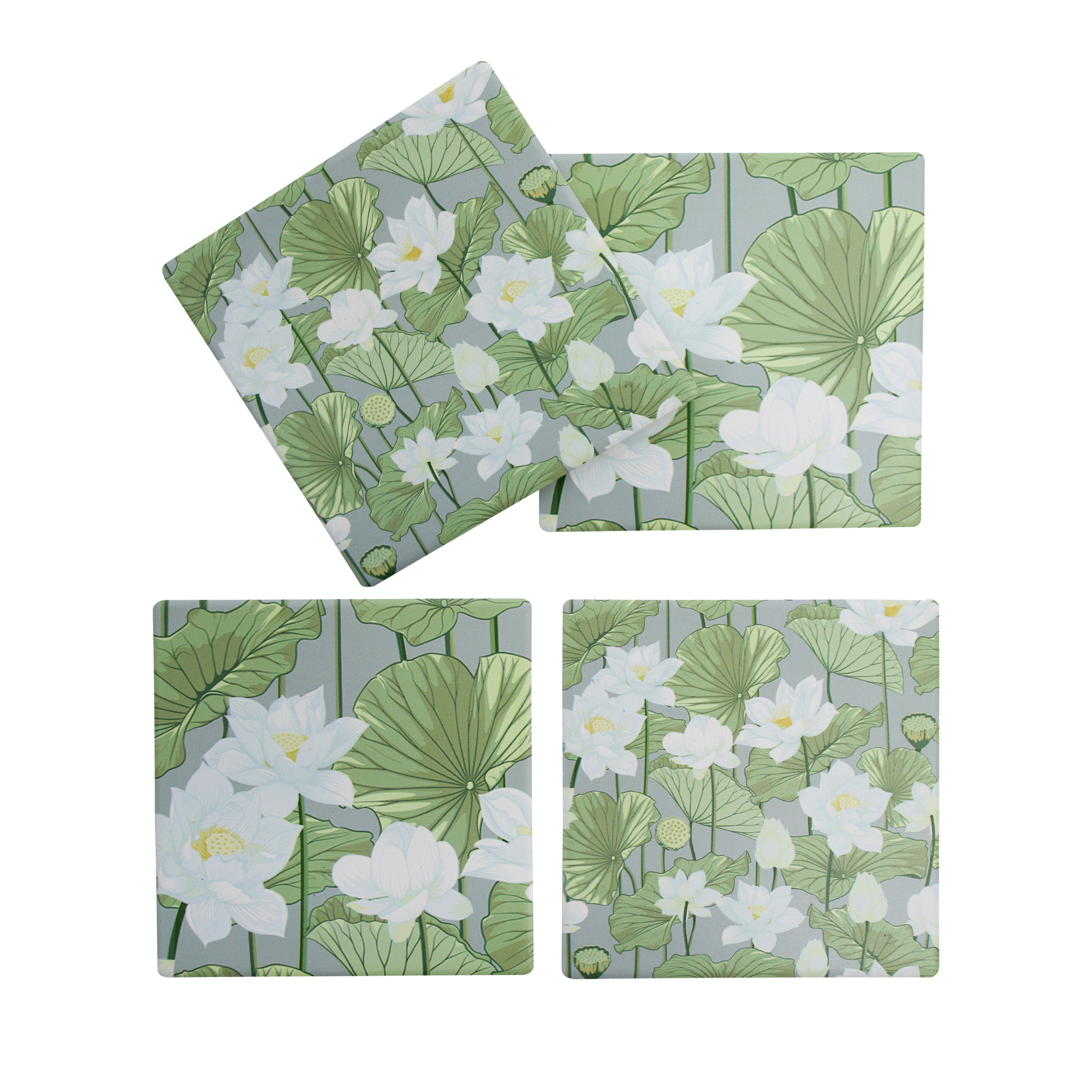 Water Lily Porcelain Coaster Set