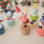 Wooden Dancing Push Puppet Christmas Santa