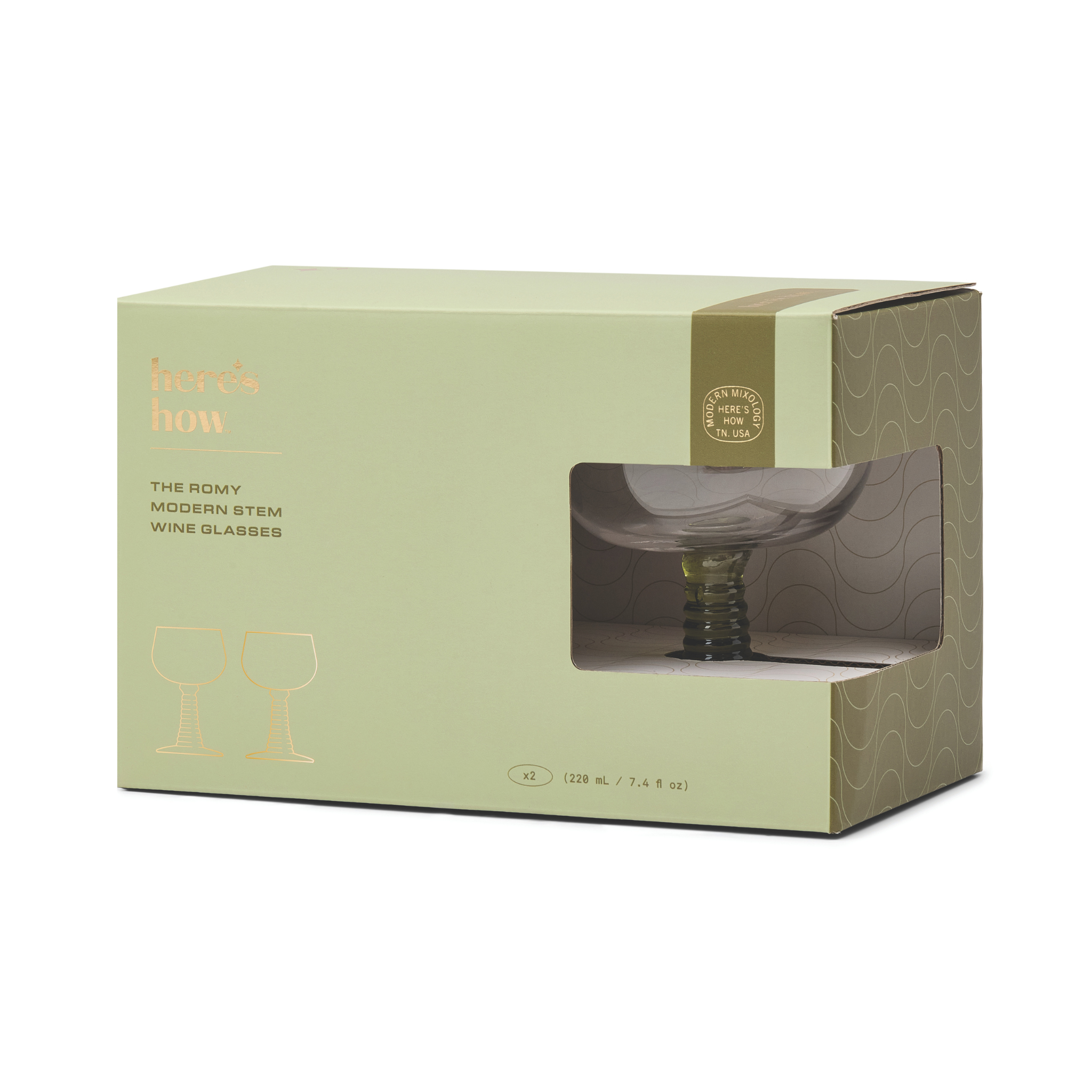 The Romy Wine Glasses Olive Set Of 2