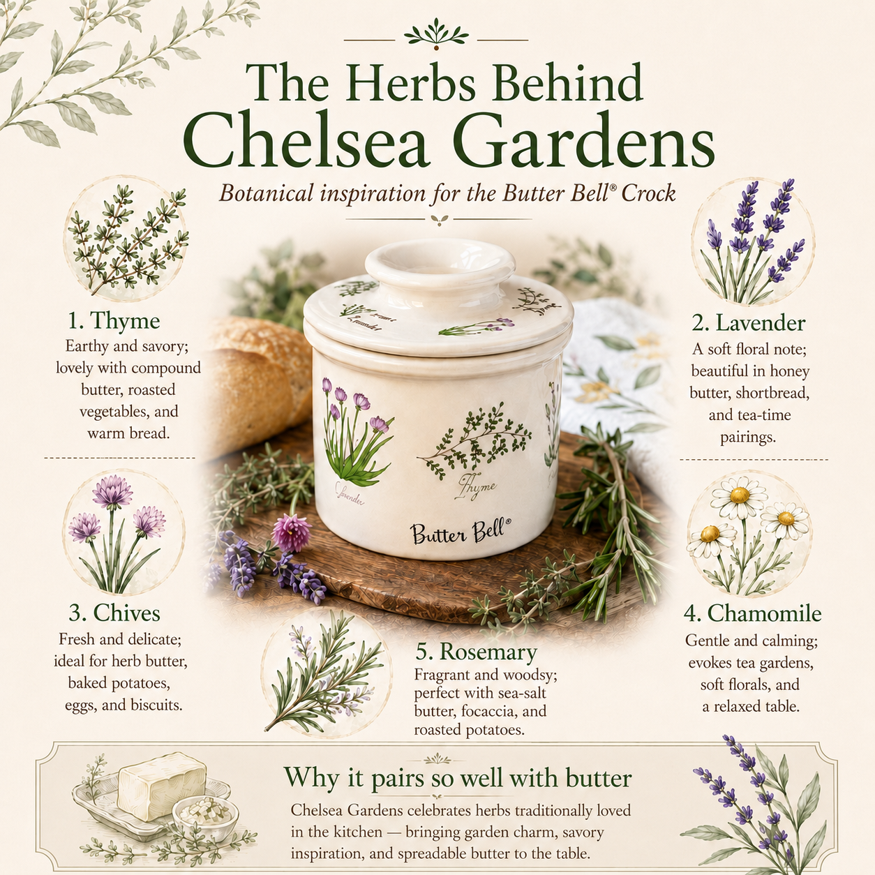 The Original Butter Bell® Crock Chelsea Gardens