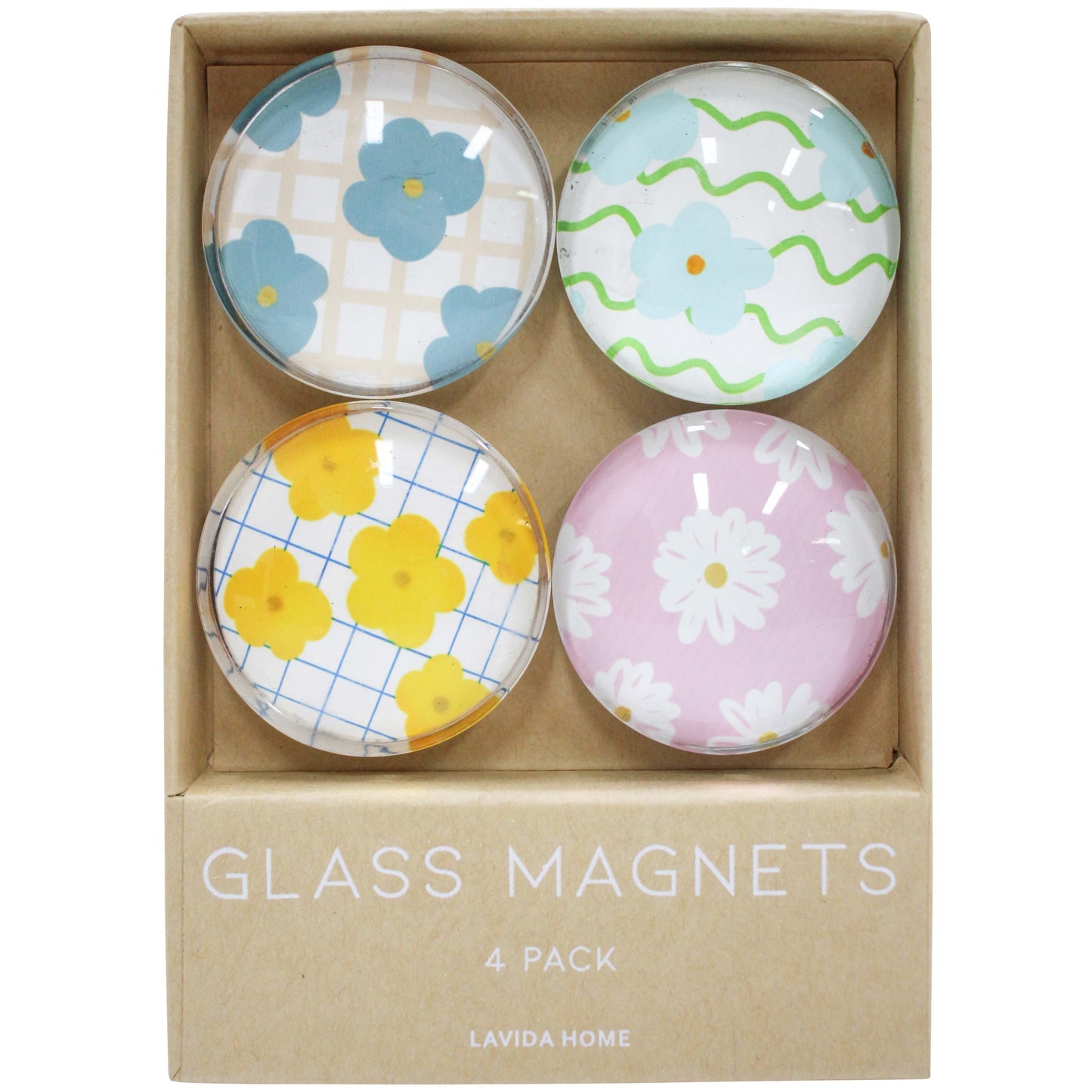 Glass Magnets Set Flower Punch