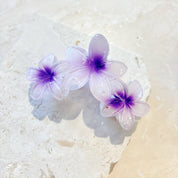 Triple Hawaiian Flower Claw Clip Purple