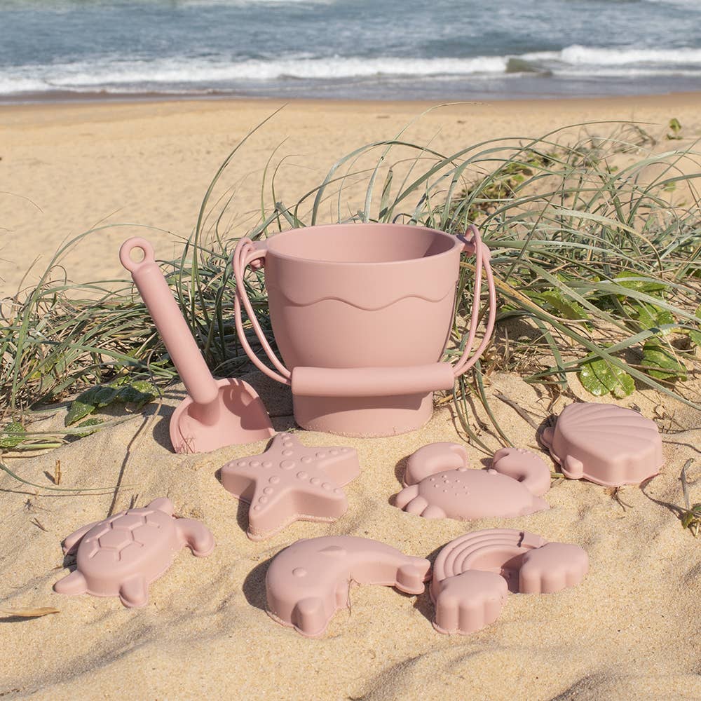 Silicone 8PC Bucket & Spade Set Rose