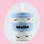 Reusable BambinoCino Bamboo Cup Dash in Blue 240ml