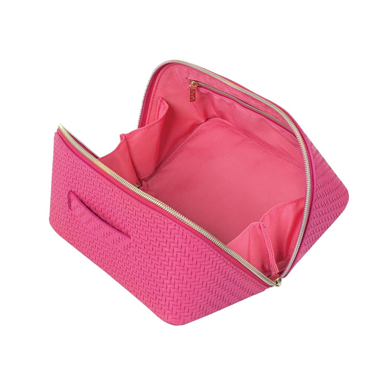 Herringbone Beauty Bag Medium Raspberry