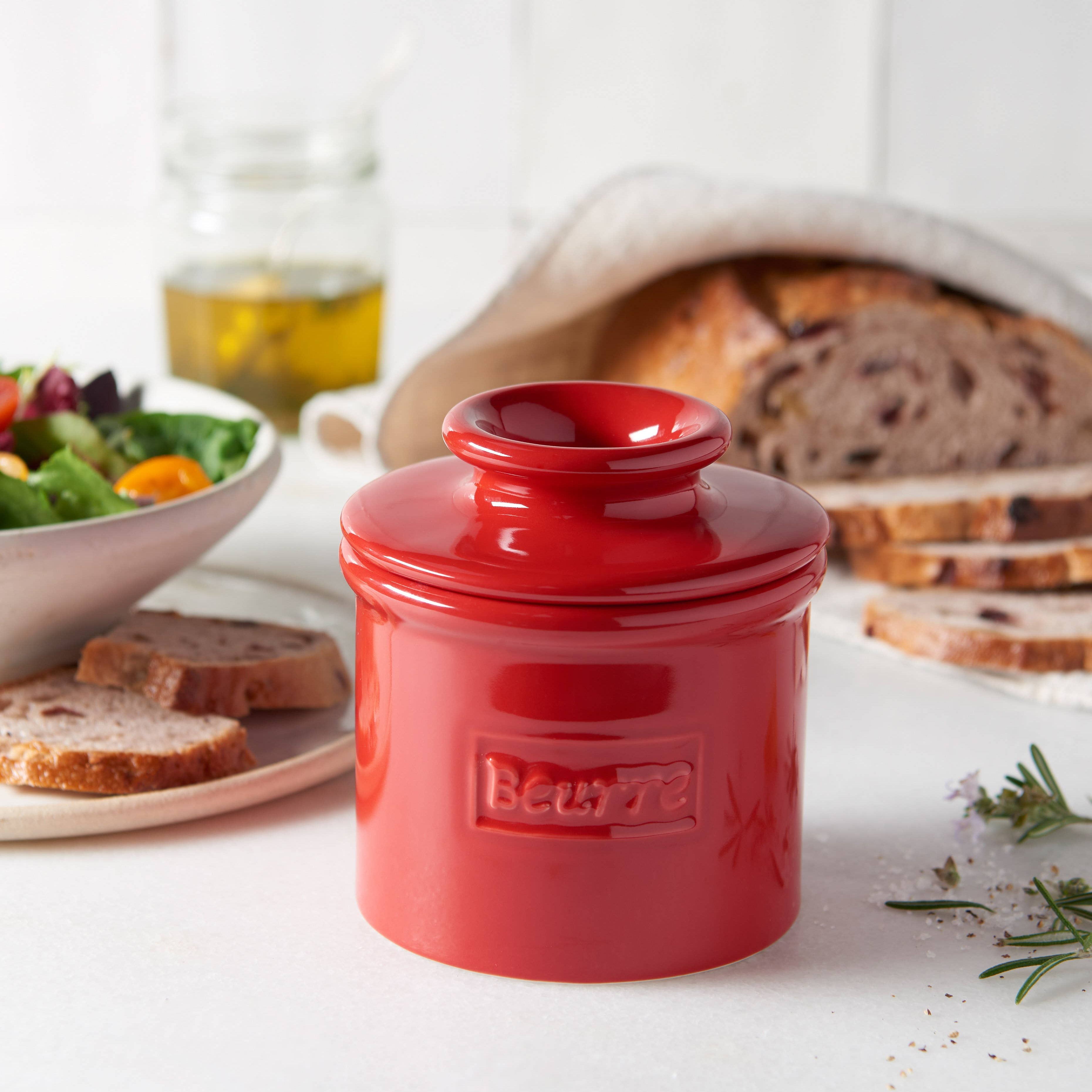 The Original Butter Bell® Crock Cafe Maraschino Red