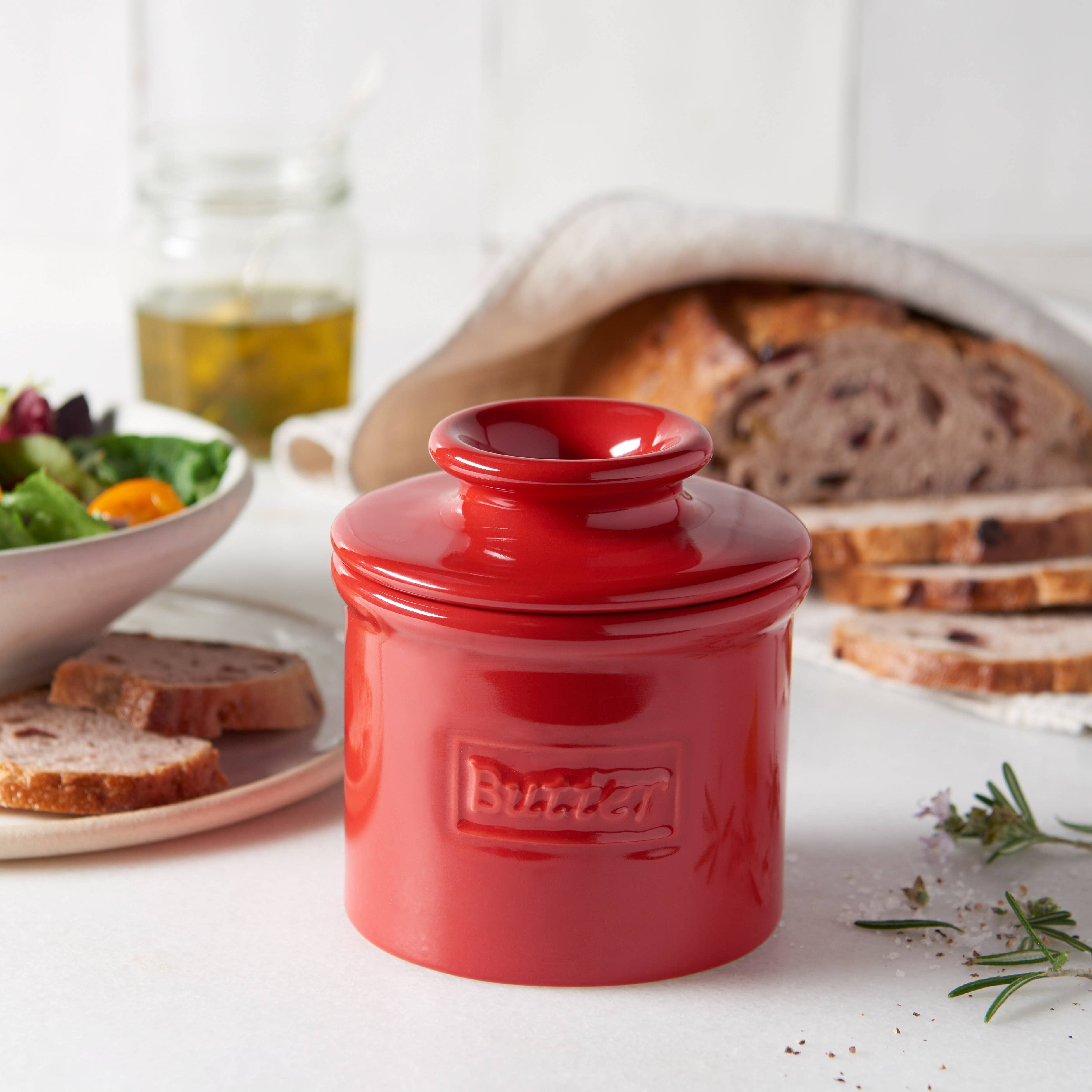 The Original Butter Bell® Crock Cafe Maraschino Red