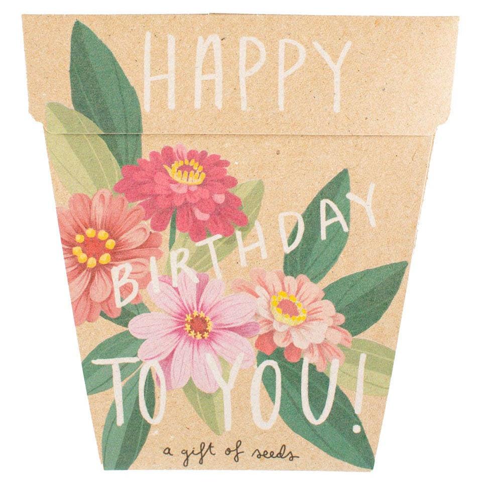 Happy Birthday Zinnia Gift of Seeds