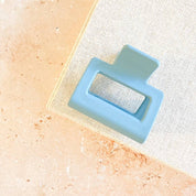 Matte Petite Rectangle Claw Clip Blue