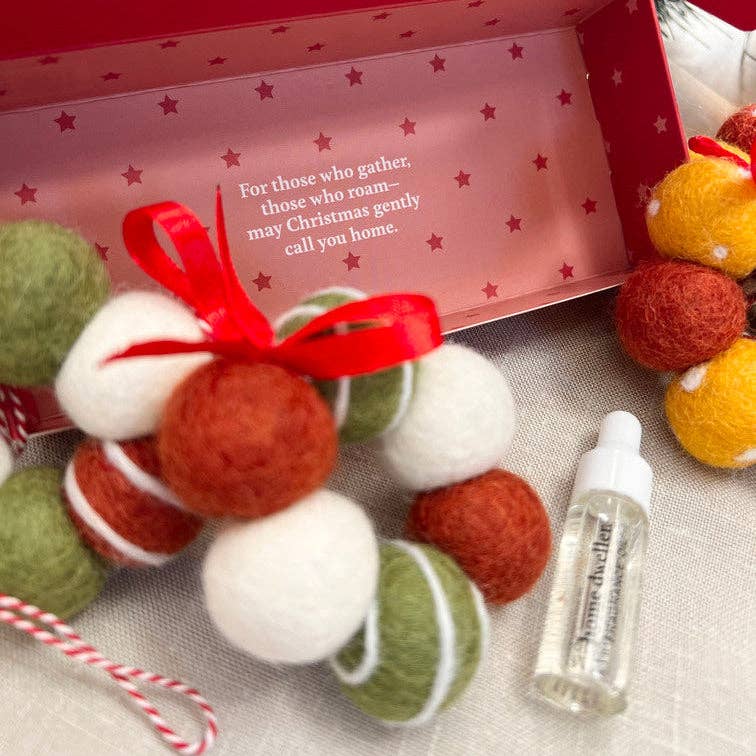 Festive Felt Fresheners Fir Tree Red & Green Polka Dots