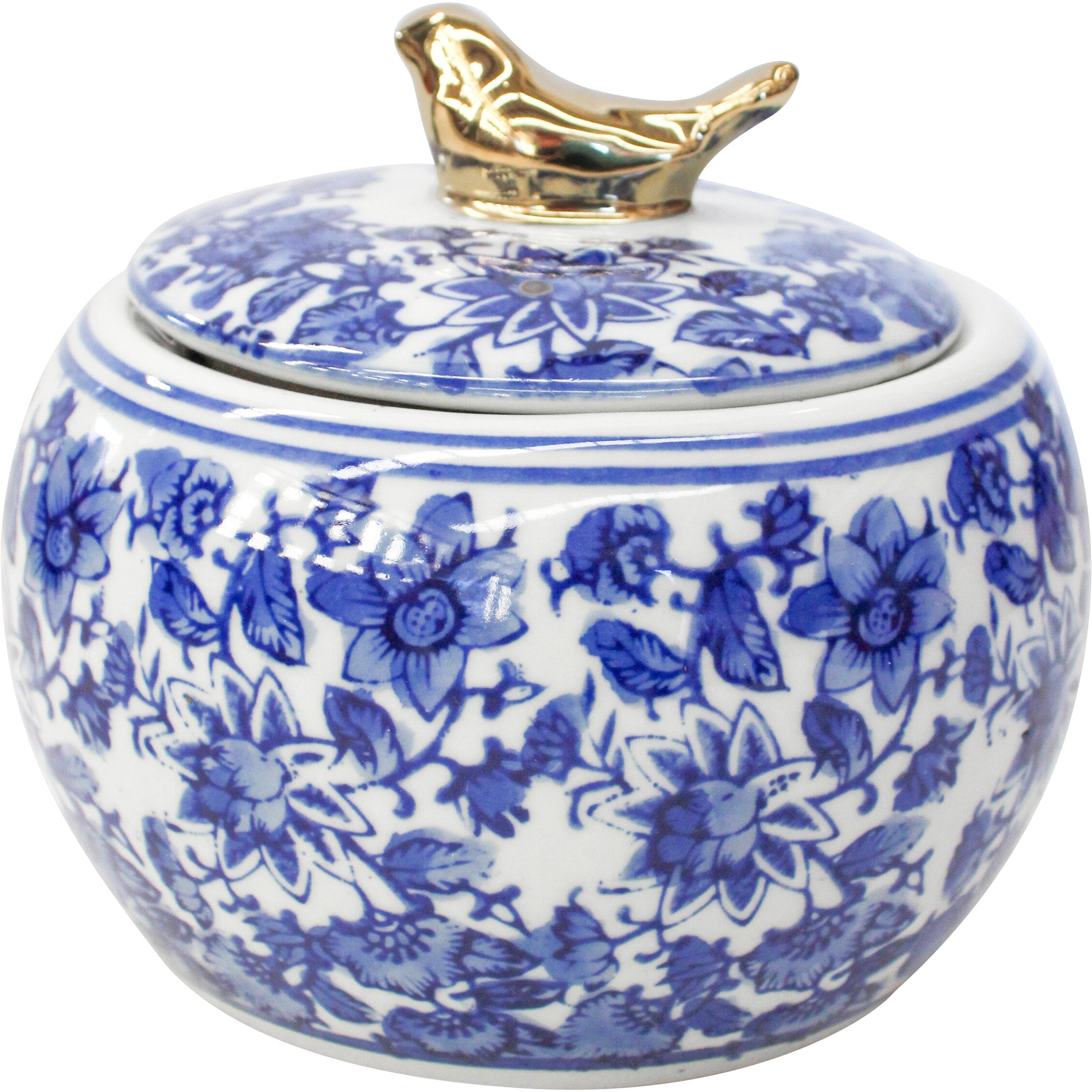 Bird Trinket Jar Blue