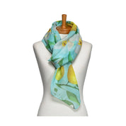 Aqua Lemons and Bees Scarf