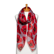 Grey Large Poppy Scarf