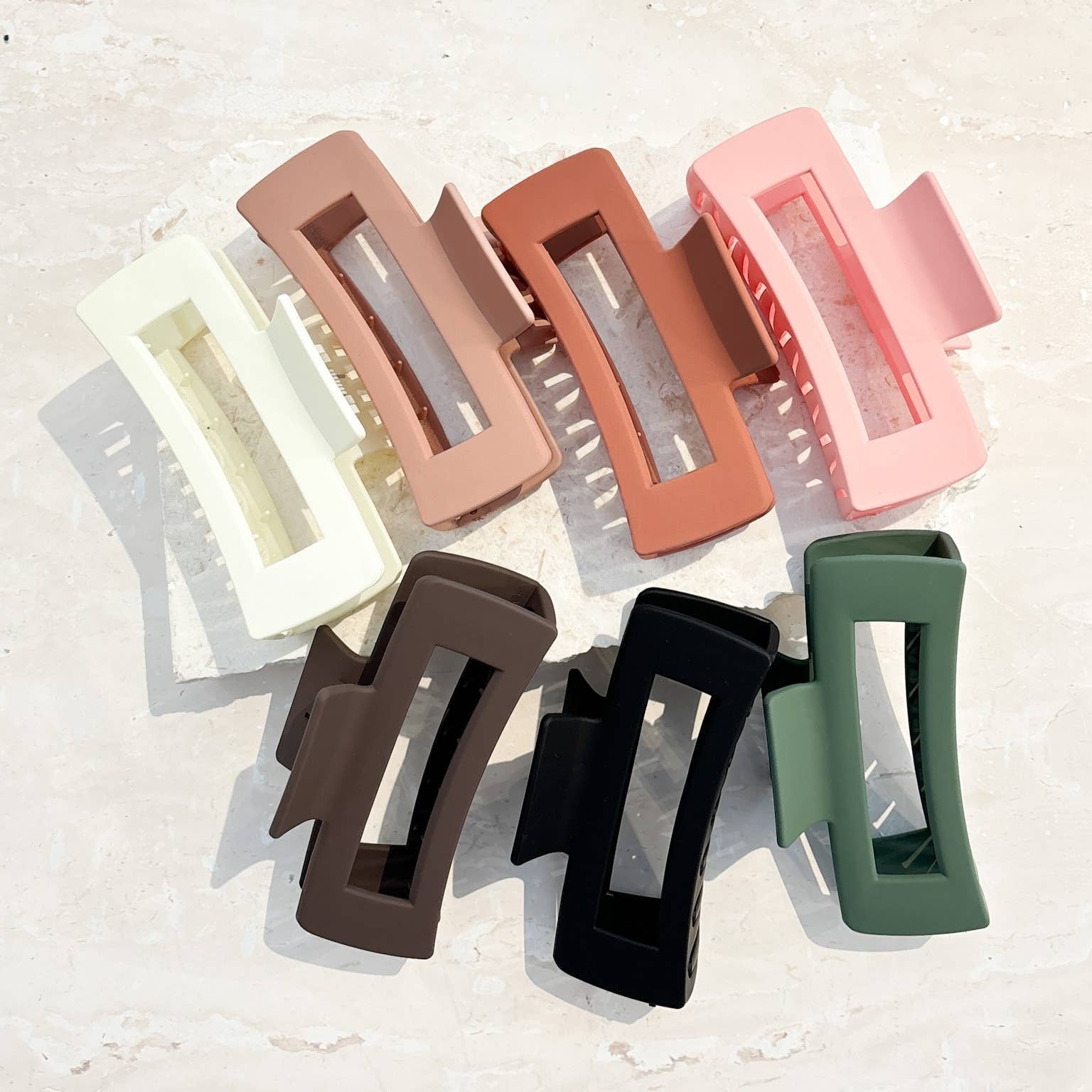 Large Rectangular Matte Claw Clip Black
