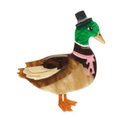 Well-Dressed Duck Brooch